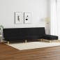 vidaXL Juego de sofás 2 piezas tela negro vidaXL Juego de sofás 2 piezas tela negro