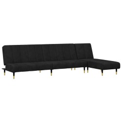 vidaXL Juego de sofás 2 piezas terciopelo negro