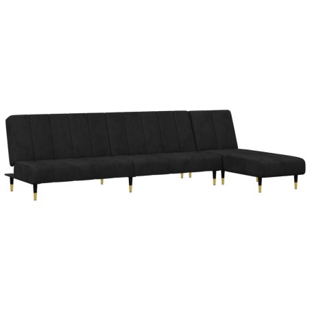 vidaXL Juego de sofás 2 piezas terciopelo negro