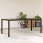 vidaXL Mesa de jardín superficie de vidrio ratán PE marrón 190x90x75cm vidaXL Mesa de jardín superficie de vidrio ratán PE marrón 190x90x75cm