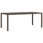 vidaXL Mesa de jardín superficie de vidrio ratán PE marrón 190x90x75cm vidaXL Mesa de jardín superficie de vidrio ratán PE marrón 190x90x75cm