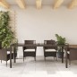 vidaXL Mesa de jardín superficie de vidrio ratán PE marrón 190x90x75cm vidaXL Mesa de jardín superficie de vidrio ratán PE marrón 190x90x75cm