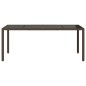 vidaXL Mesa de jardín superficie de vidrio ratán PE marrón 190x90x75cm vidaXL Mesa de jardín superficie de vidrio ratán PE marrón 190x90x75cm