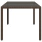 vidaXL Mesa de jardín superficie de vidrio ratán PE marrón 190x90x75cm vidaXL Mesa de jardín superficie de vidrio ratán PE marrón 190x90x75cm