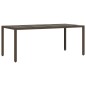 vidaXL Mesa de jardín superficie de vidrio ratán PE marrón 190x90x75cm vidaXL Mesa de jardín superficie de vidrio ratán PE marrón 190x90x75cm