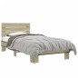 vidaXL Estructura cama madera ingeniería metal roble Sonoma 75x190 cm