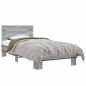 vidaXL Estructura cama madera ingeniería metal gris Sonoma 90x190 cm vidaXL Estructura cama madera ingeniería metal gris Sonoma 90x190 cm