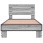 vidaXL Estructura cama madera ingeniería metal gris Sonoma 90x190 cm vidaXL Estructura cama madera ingeniería metal gris Sonoma 90x190 cm