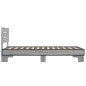 vidaXL Estructura cama madera ingeniería metal gris Sonoma 90x190 cm vidaXL Estructura cama madera ingeniería metal gris Sonoma 90x190 cm