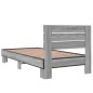 vidaXL Estructura cama madera ingeniería metal gris Sonoma 90x190 cm vidaXL Estructura cama madera ingeniería metal gris Sonoma 90x190 cm