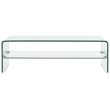 vidaXL Mesa de centro de vidrio templado transparente 98x45x31 cm 