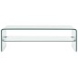 vidaXL Mesa de centro de vidrio templado transparente 98x45x31 cm vidaXL Mesa de centro de vidrio templado transparente 98x45x31 cm