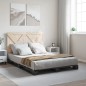 vidaXL Estructura de cama con cabecero madera pino gris 160x200 cm vidaXL Estructura de cama con cabecero madera pino gris 160x200 cm