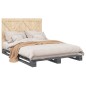 vidaXL Estructura de cama con cabecero madera pino gris 160x200 cm vidaXL Estructura de cama con cabecero madera pino gris 160x200 cm