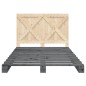 vidaXL Estructura de cama con cabecero madera pino gris 160x200 cm vidaXL Estructura de cama con cabecero madera pino gris 160x200 cm