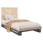 vidaXL Estructura de cama con cabecero madera de pino gris 100x200cm