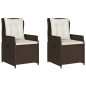 vidaXL Sillones reclinables de jardín 2 uds ratán sintético marrón vidaXL Sillones reclinables de jardín 2 uds ratán sintético marrón