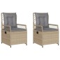 vidaXL Sillones reclinables de jardín 2 uds ratán sintético beige vidaXL Sillones reclinables de jardín 2 uds ratán sintético beige
