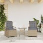vidaXL Sillones reclinables de jardín 2 uds ratán sintético beige vidaXL Sillones reclinables de jardín 2 uds ratán sintético beige