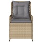 vidaXL Sillones reclinables de jardín 2 uds ratán sintético beige vidaXL Sillones reclinables de jardín 2 uds ratán sintético beige