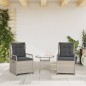 vidaXL Sillones reclinables de jardín 2 uds ratán sintético gris claro vidaXL Sillones reclinables de jardín 2 uds ratán sintético gris claro