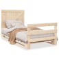 vidaXL Estructura de cama con cabecero madera maciza pino 100x200 cm vidaXL Estructura de cama con cabecero madera maciza pino 100x200 cm