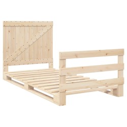 vidaXL Estructura de cama con cabecero madera maciza pino 100x200 cm