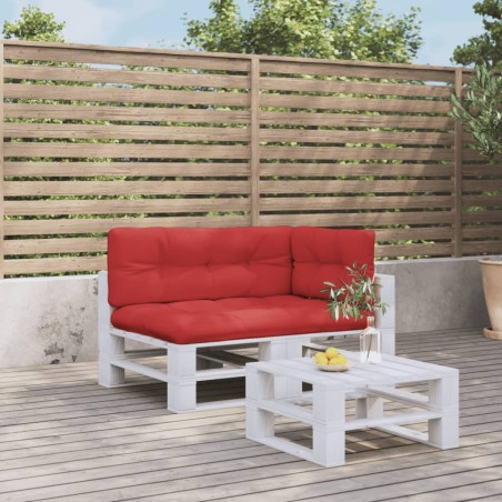 vidaXL Cojines para palets 3 unidades tela rojo