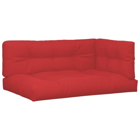 vidaXL Cojines para palets 3 unidades tela rojo