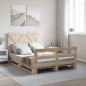 vidaXL Estructura de cama con cabecero madera maciza pino 140x200 cm vidaXL Estructura de cama con cabecero madera maciza pino 140x200 cm