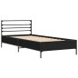 vidaXL Estructura de cama madera de ingeniería y metal negra 90x190 cm vidaXL Estructura de cama madera de ingeniería y metal negra 90x190 cm