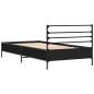 vidaXL Estructura de cama madera de ingeniería y metal negra 90x190 cm vidaXL Estructura de cama madera de ingeniería y metal negra 90x190 cm