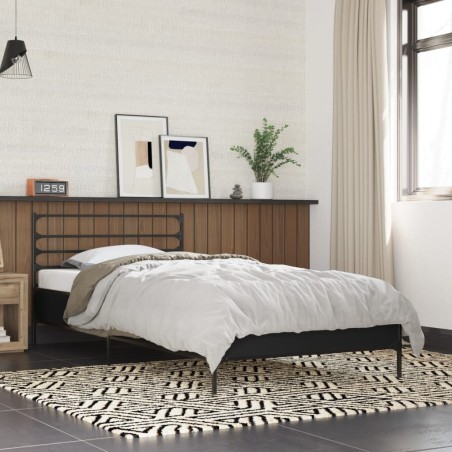 vidaXL Estructura de cama madera de ingeniería y metal negro 90x200 cm