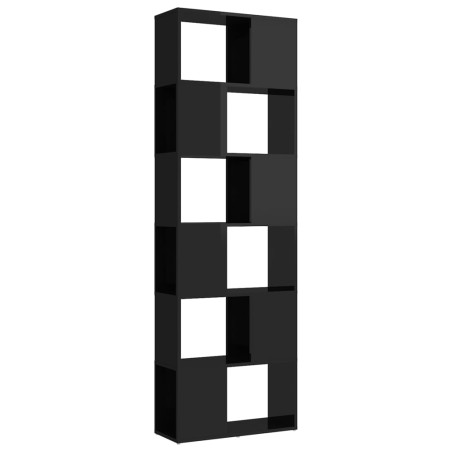 vidaXL Estantería/divisor de espacios negro brillo 60x24x186 cm
