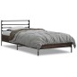 vidaXL Estructura cama madera ingeniería metal marrón roble 90x190 cm vidaXL Estructura cama madera ingeniería metal marrón roble 90x190 cm