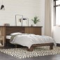 vidaXL Estructura cama madera ingeniería metal marrón roble 100x200 cm vidaXL Estructura cama madera ingeniería metal marrón roble 100x200 cm
