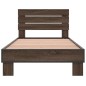 vidaXL Estructura cama madera ingeniería metal marrón roble 100x200 cm vidaXL Estructura cama madera ingeniería metal marrón roble 100x200 cm