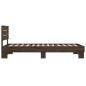 vidaXL Estructura cama madera ingeniería metal marrón roble 100x200 cm vidaXL Estructura cama madera ingeniería metal marrón roble 100x200 cm