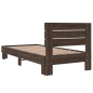 vidaXL Estructura cama madera ingeniería metal marrón roble 100x200 cm vidaXL Estructura cama madera ingeniería metal marrón roble 100x200 cm