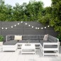 vidaXL Juego de sofás de jardín 8 pzas madera maciza de pino blanco vidaXL Juego de sofás de jardín 8 pzas madera maciza de pino blanco