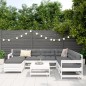 vidaXL Juego de sofás de jardín 8 pzas madera maciza de pino blanco vidaXL Juego de sofás de jardín 8 pzas madera maciza de pino blanco