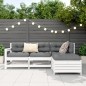 vidaXL Juego de sofás de jardín 4 pzas madera maciza de pino blanco vidaXL Juego de sofás de jardín 4 pzas madera maciza de pino blanco