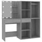 vidaXL Tocador con LED y armario madera contrachapada gris Sonoma vidaXL Tocador con LED y armario madera contrachapada gris Sonoma