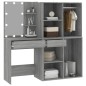vidaXL Tocador con LED y armario madera contrachapada gris Sonoma vidaXL Tocador con LED y armario madera contrachapada gris Sonoma