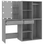 vidaXL Tocador con LED y armario madera contrachapada gris Sonoma vidaXL Tocador con LED y armario madera contrachapada gris Sonoma