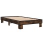 vidaXL Estructura cama madera ingeniería metal roble humo 75x190 cm vidaXL Estructura cama madera ingeniería metal roble humo 75x190 cm