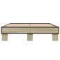 vidaXL Estructura cama madera ingeniería metal roble Sonoma 135x190 cm vidaXL Estructura cama madera ingeniería metal roble Sonoma 135x190 cm