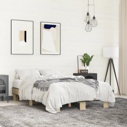 vidaXL Estructura cama madera ingeniería metal roble Sonoma 140x190 cm