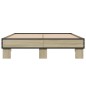 vidaXL Estructura cama madera ingeniería metal roble Sonoma 140x190 cm