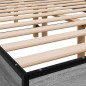 vidaXL Estructura cama madera ingeniería metal gris Sonoma 140x190 cm vidaXL Estructura cama madera ingeniería metal gris Sonoma 140x190 cm